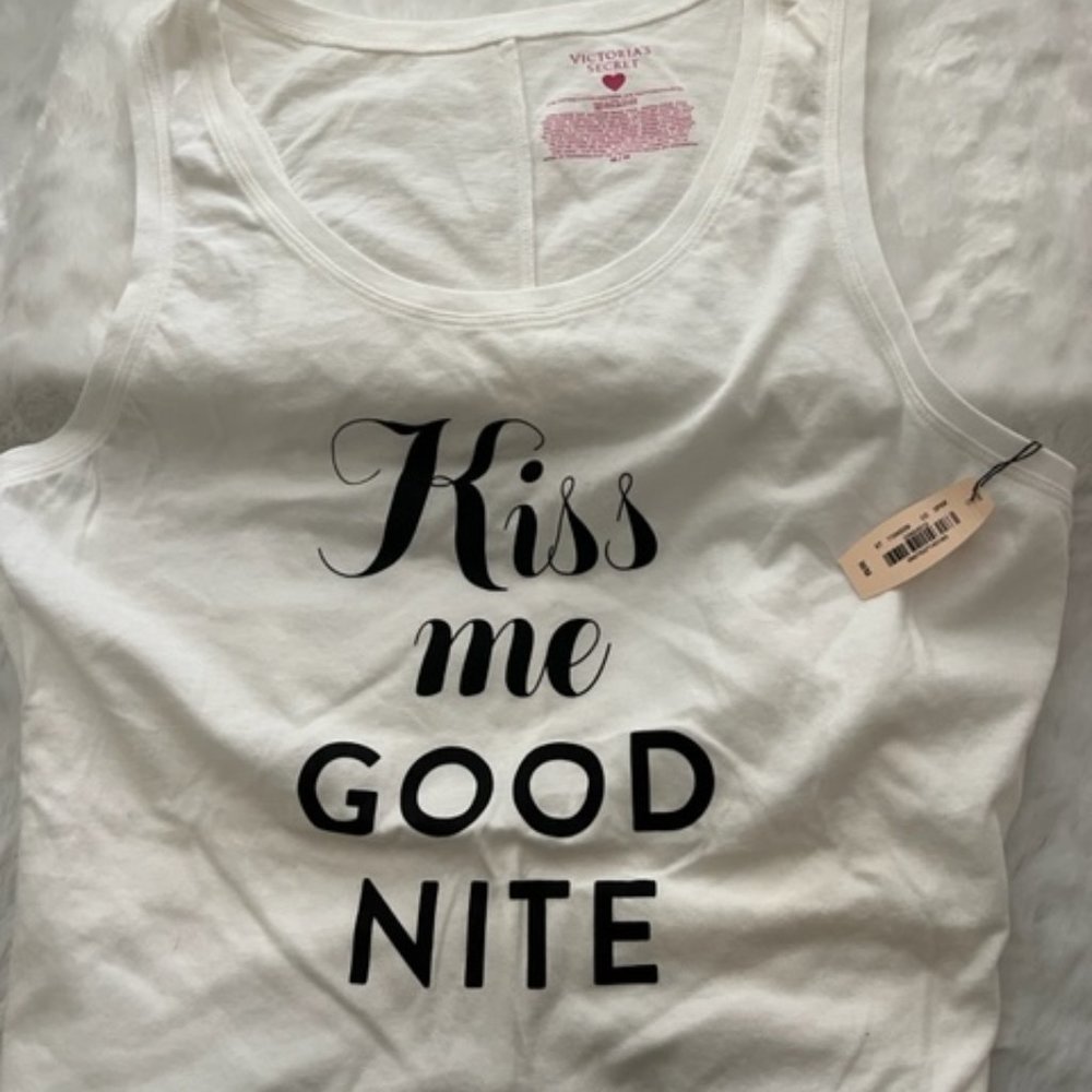 NWT - Victoria Secret Night Tank "Kiss Me Good Nite" - Medium